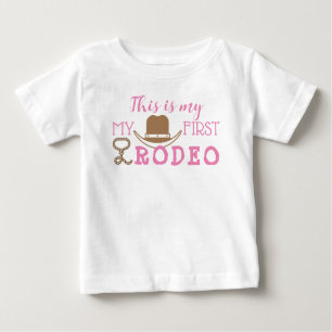 Mein erstes Rodeo-Geburtstagskind-Girl 1. Cowboy-W Baby T-shirt