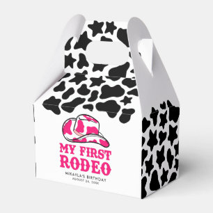 Mein erstes Rodeo-Rosa-Cowgirl zum Geburtstag Geschenkschachtel