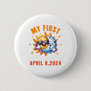 Mein erstes Solar-Eclipse-Kinderkind am 8. April Button