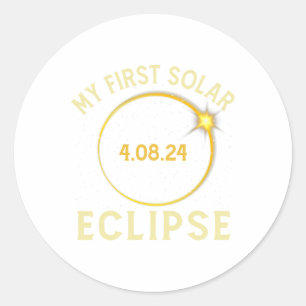 Mein erstes Solar-Eclipse-Kinderkind am 8. April Runder Aufkleber