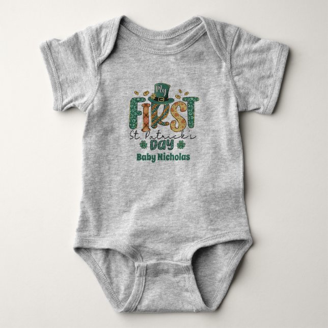 Mein erstes St Patricks Day Fun Baby Geschenk Iris Strampler (Vorderseite)