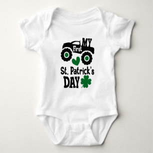 Mein erstes St. Patrick's Day Monster Truck Baby Strampler