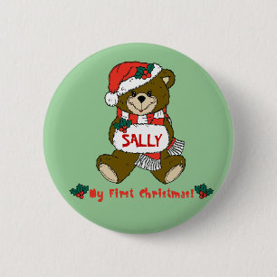 Mein erstes Teddy-Bären-T-Shirt für Weihnachten in Button