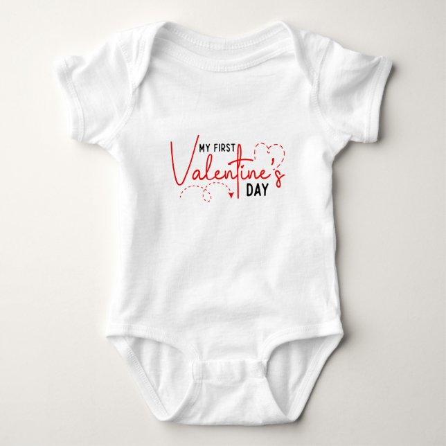 Mein erstes Valentinstag Baby-Shirt Baby Strampler (Vorderseite)