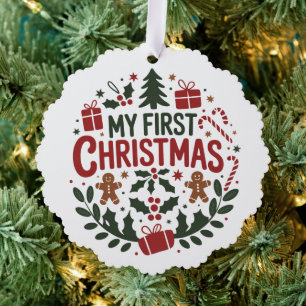 Mein erstes Weihnachten 1. Weihnachten Familie Mat Ornament Karte