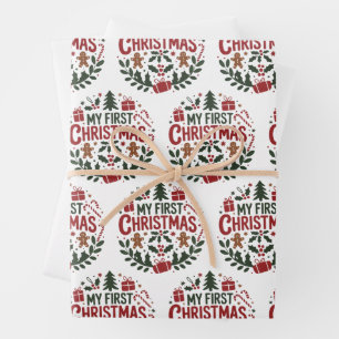 Mein erstes Weihnachten 1. Weihnachten Familie pas Geschenkpapier Set