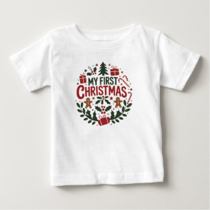 Mein erstes Weihnachten 1. Weihnachten Familien-Ma Baby T-shirt