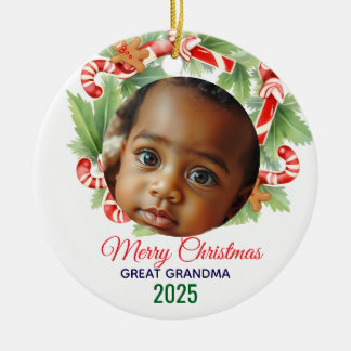 Mein erstes Weihnachten 2025: Personalisiertes Fot Keramik Ornament
