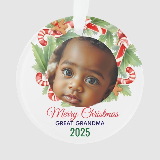 Mein erstes Weihnachten 2025: Personalisiertes Fot Ornament (Vorderseite)