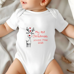 Mein erstes Weihnachten 2025, Rentiere, individuel Baby Strampler