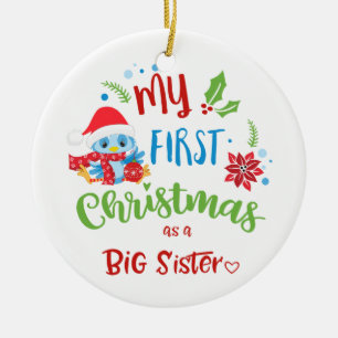 Mein erstes Weihnachten als große Schwester Foto / Keramik Ornament