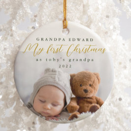 Mein erstes Weihnachten als Großvater Foto und Jah Keramik Ornament