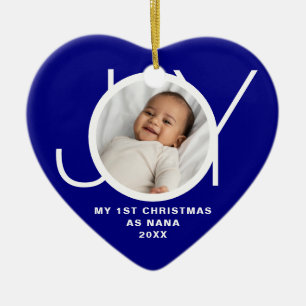 Mein erstes Weihnachten als Nana Foto Blau Keramik Ornament