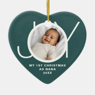 Mein erstes Weihnachten als Nana Foto Grün Keramik Ornament