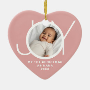 Mein erstes Weihnachten als Nana Foto Pink Keramik Ornament