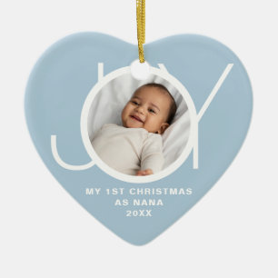 Mein erstes Weihnachten als Nana Foto Plakette Bla Keramik Ornament