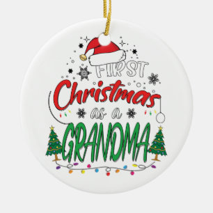 Mein erstes Weihnachten als Oma Funny New Oma Keramik Ornament