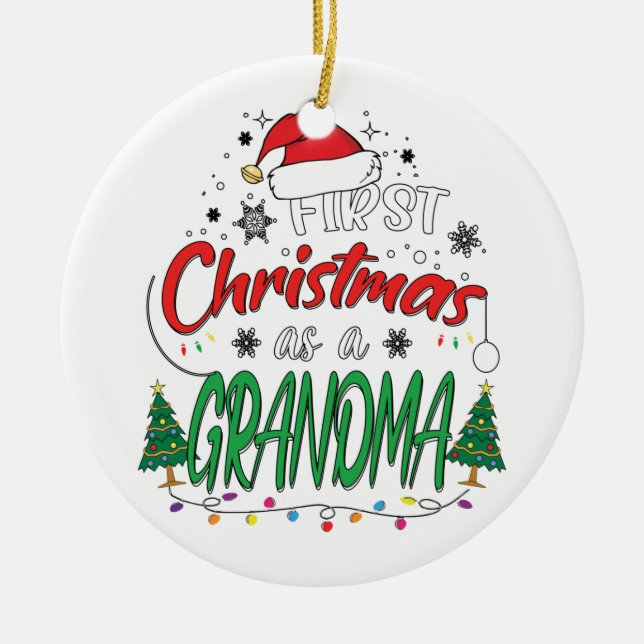 Mein erstes Weihnachten als Oma Funny New Oma Keramik Ornament (Vorne)