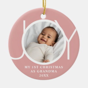 Mein erstes Weihnachten als Oma Joy Foto Pink Keramik Ornament