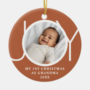 Mein erstes Weihnachten als Oma Joy Foto Terrakott Keramik Ornament