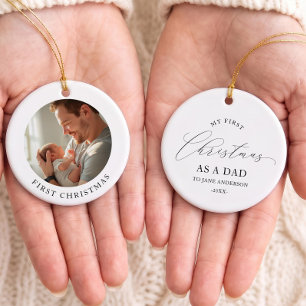 Mein erstes Weihnachten als Papa Ein Foto Vater Keramik Ornament