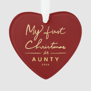 Mein erstes Weihnachten als Tante Heart Shaped Ornament