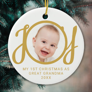 Mein erstes Weihnachten als Urgroßmutter Foto Keramik Ornament