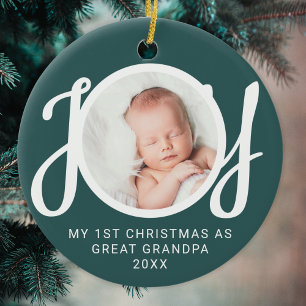 Mein erstes Weihnachten als Urgroßvater Foto Grün Keramik Ornament