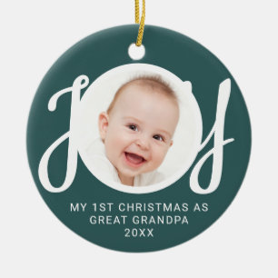 Mein erstes Weihnachten als Urgroßvater Foto Grün Keramik Ornament