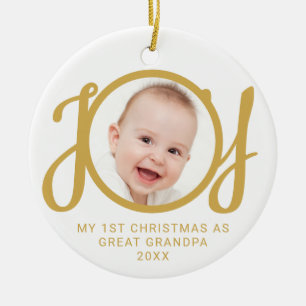 Mein erstes Weihnachten als Urgroßvater Foto Keramik Ornament