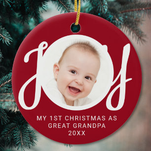 Mein erstes Weihnachten als Urgroßvater Foto Rot Keramik Ornament