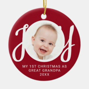 Mein erstes Weihnachten als Urgroßvater Foto Rot Keramik Ornament