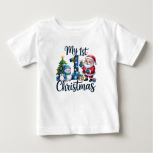 Mein erstes Weihnachten Blau Baby Junge Xmas Schne T-shirt