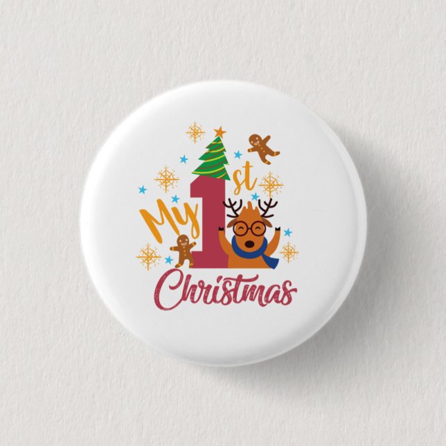 Mein erstes Weihnachten Button (Vorderseite)