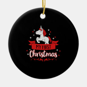 Mein erstes Weihnachten - Einhorn - Baby - Kind -  Keramik Ornament