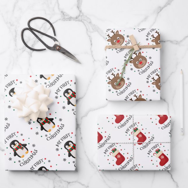 Mein erstes Weihnachten Geschenkpapier Set (Vorderseite)