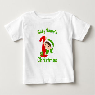 Mein erstes Weihnachten mit dem Namen niedliche gr Baby T-shirt