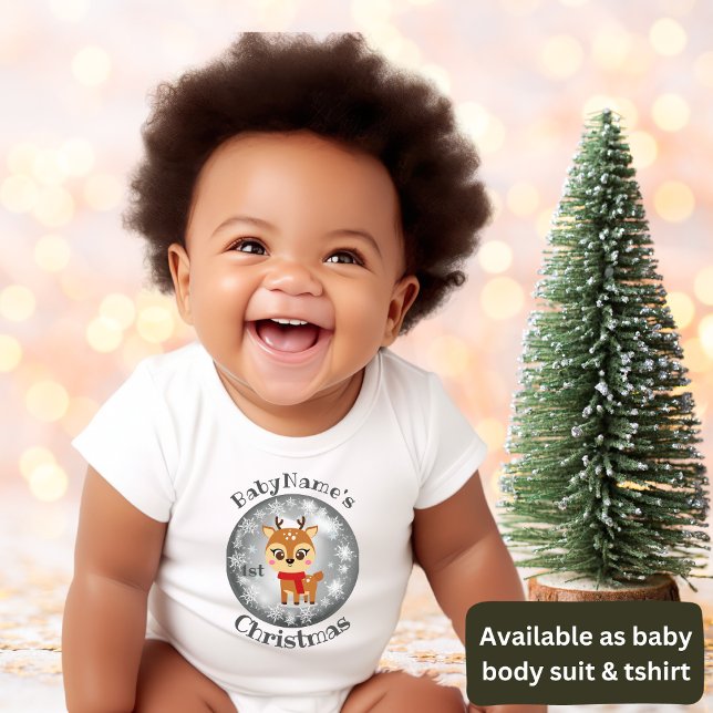 Mein erstes Weihnachten mit dem Namen niedliche Re Baby Strampler (Von Creator hochgeladen)