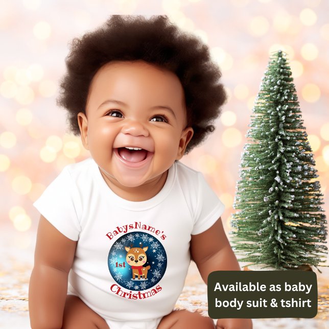 Mein erstes Weihnachten mit dem Namen niedliche Re Baby Strampler (Von Creator hochgeladen)