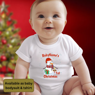 Mein erstes Weihnachten mit Namen niedlicher Schne Baby Strampler