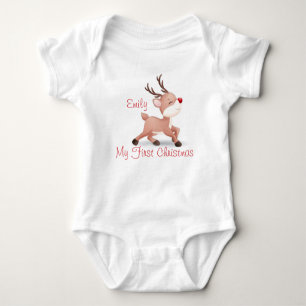 Mein erstes Weihnachten mit Rudolph Baby Strampler