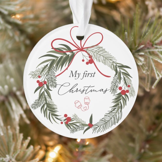 Mein erstes Weihnachten mit Weihnachtskranz Ornament (Baum)