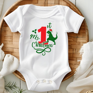 Mein erstes Weihnachten Niedlich Dinosaurier Dino Baby Strampler