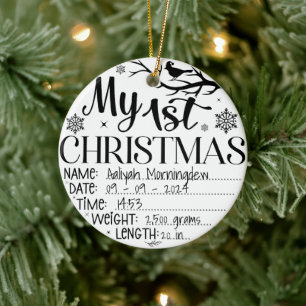 Mein erstes Weihnachten personalisierter Name Datu Keramik Ornament