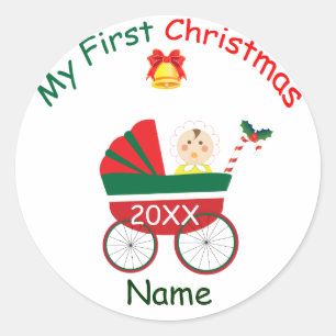 Mein erstes Weihnachten Runder Aufkleber