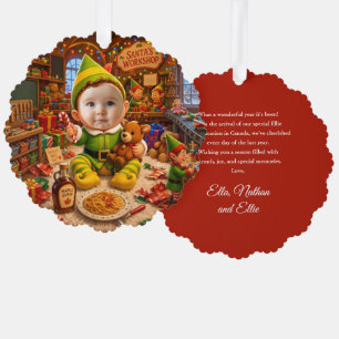 Mein erstes Weihnachten Santas kleiner Helfer Foto Ornament Karte