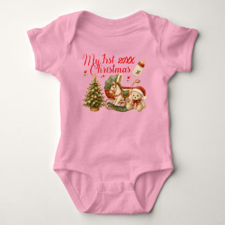 Mein erstes Weihnachten süß und bunt Baby Strampler