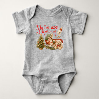 Mein erstes Weihnachten süß und bunt Baby Strampler