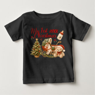 Mein erstes Weihnachten Süß und farbenfrohe Festta Baby T-shirt