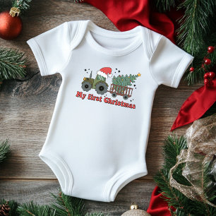 Mein erstes Weihnachten Süßer landwirtschaftlicher Baby Strampler